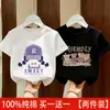 Camiseta de manga corta para niña 2026 nuevo modelo de verano 100% algodón puro manga media top moderno y elegante para niños mayores
