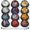 Conjunto de 12 cores Laser 3mm estrela de cinco pontas lantejoulas maquiagem para os olhos maquiagem corporal glitter em pó esmalte cola gotas acessórios para nail art