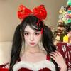 Diadema Navideña de Oso Lindo Tocado Lazo Rojo Atmósfera Femenina Vestido Festivo Foto Cos Accesorios para el Cabello
