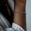 Pulsera con incrustaciones de circonitas y costuras redondas geométricas, collar y traje de dos piezas, joyería de moda de comercio exterior