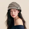 Boina artística plissada estilo nuvem para mulheres com circunferência de cabeça grande, faz o rosto parecer menor, chapéu de jornaleiro pintor, moderno para viagens no oeste de Sichuan