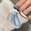 Cordão Curto para Celular com Design Criativo de Desenho Animado Fofo, Chaveiro de Pen Drive USB, Alça Anti-Perda para Celular, Alça de Anel para Dedo