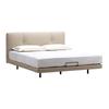 Estilo Retrô Meio Antigo Bauhaus Expressão Nórdica MCM Cama Plataforma Suspensa com Bordas Acolchoadas Couro Integral Encosto Alto