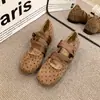 Sapatos Mary Jane de bolinhas da moda para mulheres, nova coleção de verão 2026, design de bico quadrado, elegantes e versáteis, perfeitos com vestidos, sapatos baixos