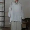 Blusa de Lino de Manga Larga de Alta Gama Owis Sin Preocupaciones, Ligera de Verano, Estilo Relajado, Top Casual Holgado para Mujer