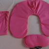 Suministro Juego de Viaje Inflable PVC Forro Inflable Almohada Bolsa de Almacenamiento Máscara para Ojos Tapones para los Oídos Juego Almohada Inflable