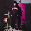 Sudadera americana de calle transfronteriza de corte holgado con estampado de letras de espuma, versátil y elegante, pantalones casuales unisex de pierna ancha