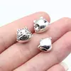 13X11X11Mm 3.5g Plata Antigua Accesorios Vintage para Manualidades Estilo Chino Grifo Perforado Cuentas