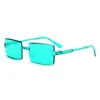 Gafas de sol cuadradas sin montura con borde cortado transfronterizas europeas y americanas, Gafas de sol personalizadas de una sola pieza de colores caramelo, Gafas de sol para protección solar al aire libre