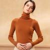 Suéter de gola alta feminino Slim-fit outono e inverno branco base camisa emagrecedora fina 2020 empilha colarinho apertado estilo ocidental malha