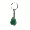 Llavero Colgante Amuleto Piedra Natural Cristal Gema Cruda Llavero de Metal Decoración para Bolsas Venta al por Mayor