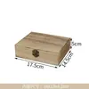 Caja de Madera Caja de Empaque Caja de Almacenamiento para Joyería con Cerradura Caja de Regalo para Tetera Sin Tapa Madera de Bambú Caja de Almacenamiento para el Hogar