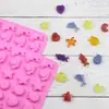 Más de 32 incluso molde de silicona de animal marino molde de caramelo de fruta de dibujos animados molde vertical de cera de laca de fuego