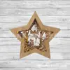 Artesanato em Madeira Luminária Série Pastoral Decoração de Casa Lâmpada Estrela de Cinco Pontas Natalina Luzes Decorativas