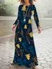 2024 Venta Caliente Transfronteriza Amazon Otoño e Invierno Manga Larga Navidad Casual Estampado Temperamento Vestido de Mujer