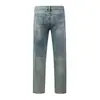 Nuevos Jeans de Mezclilla Azules Lavados Desgastados Estilo Americano Sueltos Rectos para Hombre Tendencia High Street Primavera y Otoño 2025