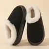 Nuevas zapatillas de algodón de moda para otoño e invierno transfronterizas con ribete de pelo y estilo étnico, adecuadas para hombres y mujeres, zapatillas de algodón antideslizantes para interiores de pareja