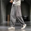 Pantalones casuales de lino para hombre estilo chino Pantalones holgados para hombre talla grande Retro chino Pantalones de pierna ancha bombachos
