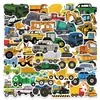 50 Adesivos de Caminhão de Desenho Animado Veículo de Engenharia Adesivos de Grafite Decorativos para Mala Caderno Adesivos Impermeáveis para Brinquedo Infantil