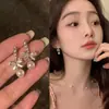 Pendientes Largos con Borla de Plata 925 para Mujer, Lujo Ligero, Pendientes de Perla Elegantes y de Gama Alta, Pendientes Populares de Otoño e Invierno al por Mayor