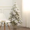Árvore de Natal Coberta de Neve Nova Transfronteiriça 135cm Cheia de Pinos com Luzes Embutidas Árvore em Vaso Entrada de Villa Decoração de Natal Árvore de Neve