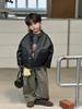 Chaqueta de Cuero para Niños Otoño e Invierno con Forro de Felpa Chaqueta de Motociclista para Niños Pequeños y Medianos 2025 Nuevo Estilo Coreano Chaqueta de PU Ropa de Invierno para Bebé