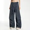 Pantalones de pierna ancha unisex de alta gama a cuadros vintage para cruzar fronteras, pierna recta, lavados y desgastados