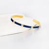 Pulsera abierta de esmalte suave azul versátil de personalidad estilo ins europeo y americano chapada en oro de 18 quilates joyería