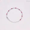 Pulseira Rosa com Zircônia de Rosa Cruzada Europeia e Americana Joias de Aço Inoxidável Elegante Joias Galvanizadas do Oriente Médio Dubai para Meninas