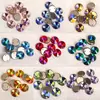 Weichen K9 Satélite Redondo Colorido Ab Planos Fondo Doble Agujero Broca de Vidrio Hebilla Plana Perforación Cosida a Mano Accesorios para Vestido de Novia DIY
