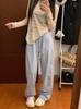 Pantalones de Pierna Ancha de Lunares para Mujer, Cintura Alta, Caída Suelta, Primavera y Verano, Tallas Grandes, Adelgazantes, Holgados, Casual, Estilo Relajado, Pantalones Casuales