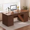 Mesa de computador de mesa, escrivaninha para quarto, escrivaninha para home office, design simples e moderno, escrivaninha fácil de montar com gavetas