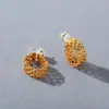 Brincos Minimalistas Europeus e Americanos Modernos de Luxo Leve Estilo Corrente com Pino de Prata S925 Brincos Versáteis para o Dia a Dia