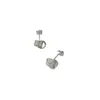 Pendientes de Moda Coreanos Simples de Plata de Ley S925 Calados Entrelazados con Rayas Verticales Pendientes Versátiles de Gama Alta