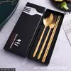 Conjunto Criativo de Faca e Garfo para Bife Aço Inoxidável Talheres Ocidentais Faca e Garfo Talheres Domésticos Cinco Peças Fornecimento Direto da Fábrica