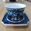 Taza de té de esmalte dorado de alta calidad, color bajo cubierta, taza de té pequeña de cerámica azul y verde, juego de té de kung fu, taza de té