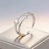 Anillo de Cola de Corazón de Doble Capa de Estilo Europeo y Americano de Moda para Mujer, Anillo Minimalista de Moda con Personalidad en Capas de Zirconia con Forma de Corazón
