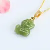 Colgante de Jade con Jade Natural Hetian en Color Agua Clara, Collar del Año del Caballo del Zodiaco, Venta al por Mayor para Atracciones Turísticas S6020803