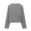 Ropa Europea y Americana Transfronteriza Otoño e Invierno Estilo Nuevo Estilo Pequeño Fragante Chaqueta Corta Casual de Cuero con Cuentas