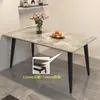 Juego de mesa y sillas de comedor de pizarra para uso doméstico en apartamentos pequeños, mesa de comedor rectangular moderna de lujo ligero para sala de estar