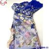 Material para vestido de noche bordado fondo grueso flor grande 3D malla transparente vestido aplique tela de encaje bordado