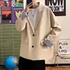 2026 Nueva Chaqueta de Traje Beige Estilo Coreano Holgada Moderna Fresca Casual para Hombre Traje de Hombre Pieza Única Superior
