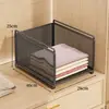 Prateleira Camada para Guarda-Roupa Doméstico Organizador de Roupas Estante de Armazenamento Empilhável Prateleira de Armazenamento para Roupa Íntima Ferramenta Mágica