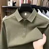 Camisa polo de manga comprida transfronteiriça do Sudeste Asiático, camisa base casual de negócios outono e inverno, camiseta de gola alta masculina antibacteriana de alta qualidade