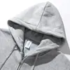 Cardigan com Capuz Di Fu Algodão Forrado com Lã Hoodie Hoodie com Capuz Cor Sólida Suporta Zíper Bidirecional Versátil Fornecimento de Comércio Exterior Transfronteiriço Tendência