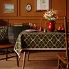 Toalha de Mesa de Natal e Ano Novo Impermeável à Prova de Óleo Isolante Térmico Xadrez Colorida para Decoração de Ambiente Doméstico e de Loja Toalha de Mesa Longa