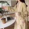 Pijama de Franela para Mujer, Estilo Otoño e Invierno, Forro Polar, Engrosado, Ropa de Casa Cálida, Adecuado para Usar Afuera, Conjunto de Manga Larga y Pantalón Largo Talla Grande para Mujer