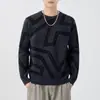 Suéter tejido de cuello redondo con estampado retro estilo americano para hombre, nueva colección otoño/invierno 2026, moderno, cálido y de alta gama, perfecto como capa interior