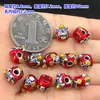 S999 Plata de Pie Azul Quemado Pegamento de Gota Cuentas de León Despierto Cuentas de Cubo Cuerda Trenzada para Mano Pulsera Collar Accesorios Hechos a Mano DIY