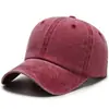 Boné de Baseball Quatro Listras Lavável Transfronteiriço, Personalizável com Bordado de Logo, Boné Versátil de Brim Macio Vintage Desgastado com Aba Reta